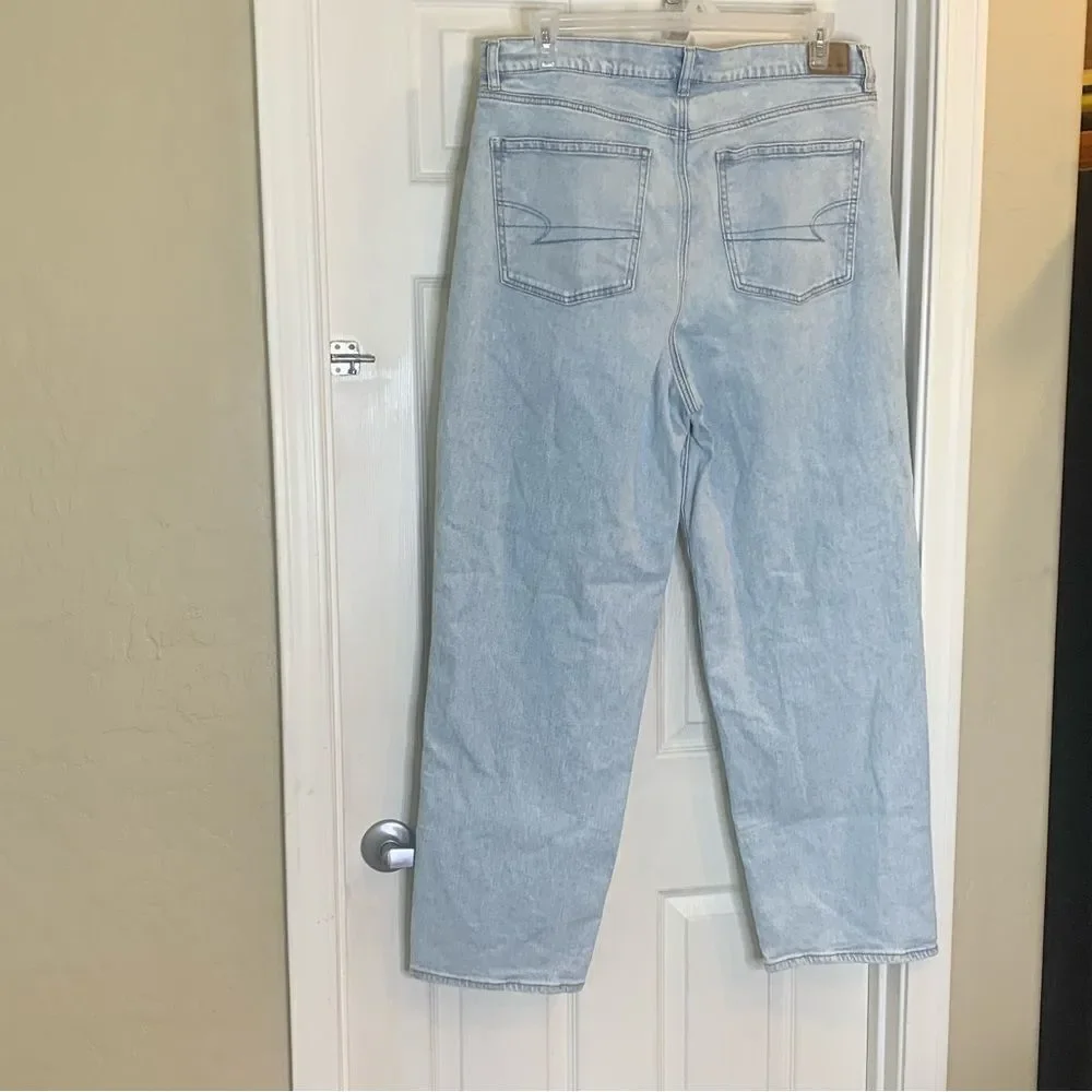 American Eagle Highest Rise Baggy Straight Jeans Size 18